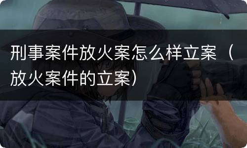 刑事案件放火案怎么样立案（放火案件的立案）