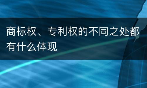 商标权、专利权的不同之处都有什么体现