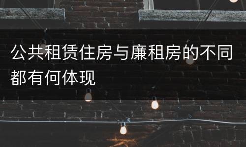 公共租赁住房与廉租房的不同都有何体现