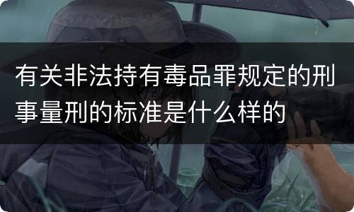 有关非法持有毒品罪规定的刑事量刑的标准是什么样的