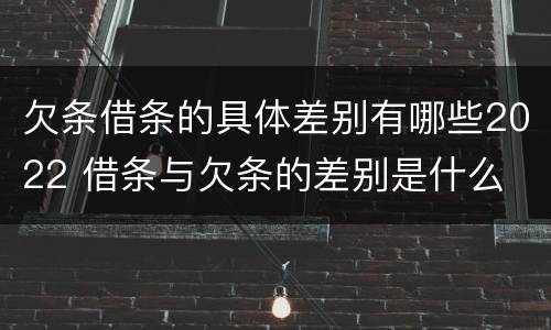 欠条借条的具体差别有哪些2022 借条与欠条的差别是什么