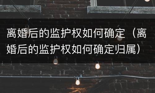 离婚后的监护权如何确定（离婚后的监护权如何确定归属）