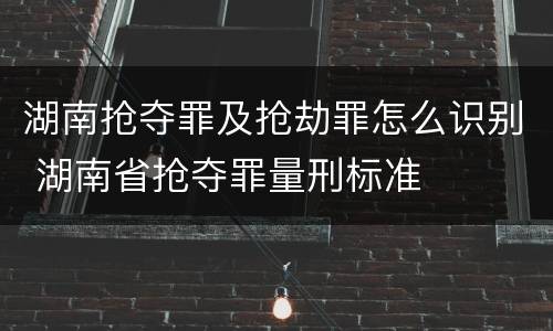 湖南抢夺罪及抢劫罪怎么识别 湖南省抢夺罪量刑标准