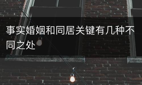 事实婚姻和同居关键有几种不同之处