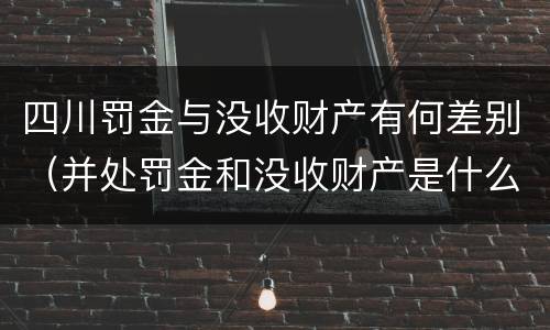四川罚金与没收财产有何差别（并处罚金和没收财产是什么意思）