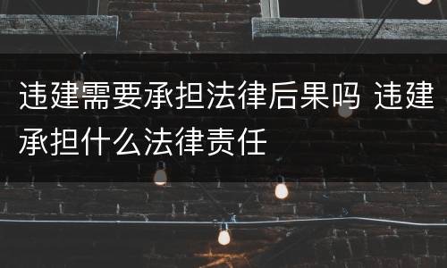 违建需要承担法律后果吗 违建承担什么法律责任