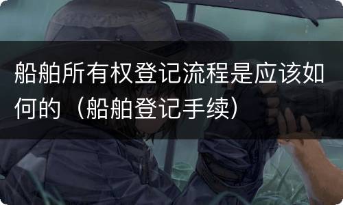 船舶所有权登记流程是应该如何的（船舶登记手续）