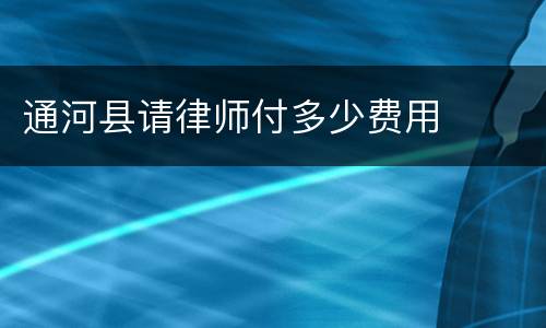 通河县请律师付多少费用