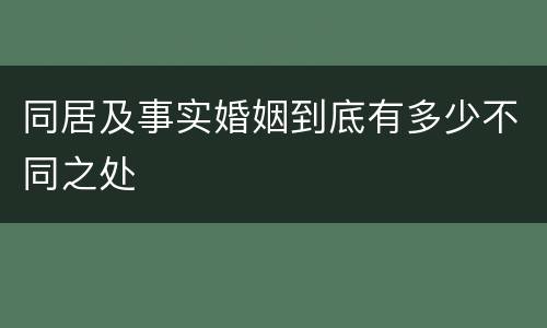 同居及事实婚姻到底有多少不同之处
