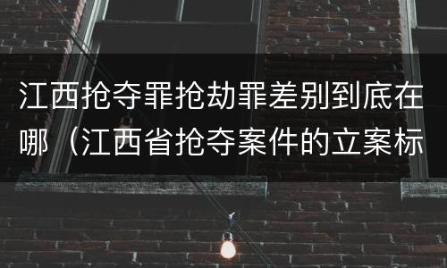 江西抢夺罪抢劫罪差别到底在哪（江西省抢夺案件的立案标准）