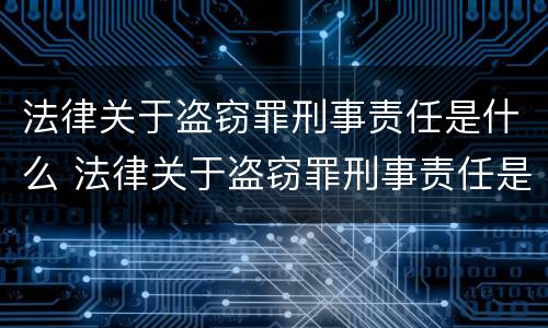 法律关于盗窃罪刑事责任是什么 法律关于盗窃罪刑事责任是什么意思