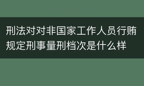 刑法对对非国家工作人员行贿规定刑事量刑档次是什么样