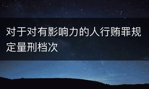 对于对有影响力的人行贿罪规定量刑档次