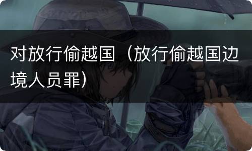 对放行偷越国（放行偷越国边境人员罪）