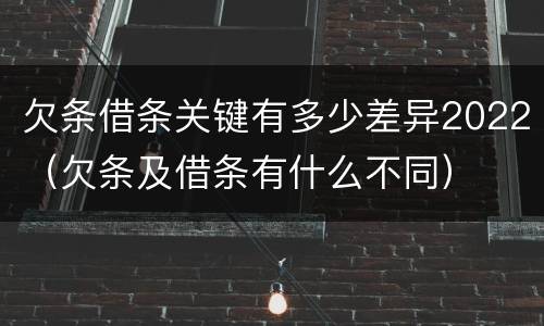 欠条借条关键有多少差异2022（欠条及借条有什么不同）