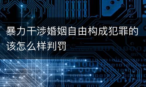 暴力干涉婚姻自由构成犯罪的该怎么样判罚