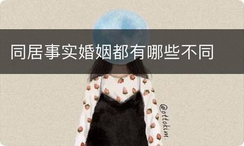 同居事实婚姻都有哪些不同