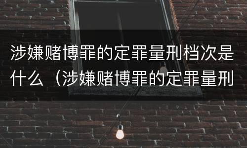 涉嫌赌博罪的定罪量刑档次是什么（涉嫌赌博罪的定罪量刑档次是什么标准）