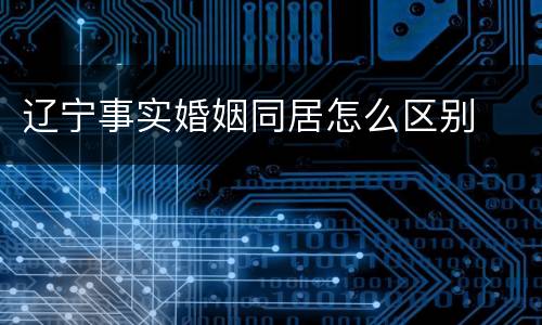 辽宁事实婚姻同居怎么区别