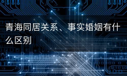 青海同居关系、事实婚姻有什么区别