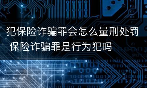 犯保险诈骗罪会怎么量刑处罚 保险诈骗罪是行为犯吗