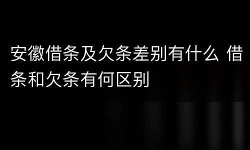 安徽借条及欠条差别有什么 借条和欠条有何区别