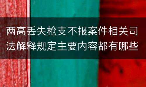 两高丢失枪支不报案件相关司法解释规定主要内容都有哪些
