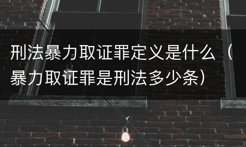 刑法暴力取证罪定义是什么（暴力取证罪是刑法多少条）