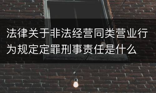 法律关于非法经营同类营业行为规定定罪刑事责任是什么