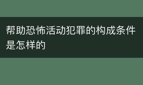 帮助恐怖活动犯罪的构成条件是怎样的