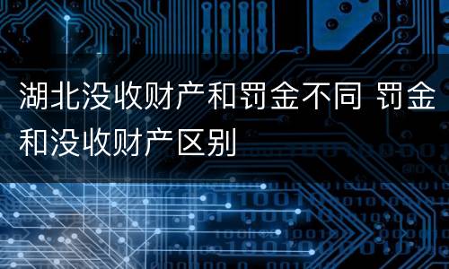 湖北没收财产和罚金不同 罚金和没收财产区别