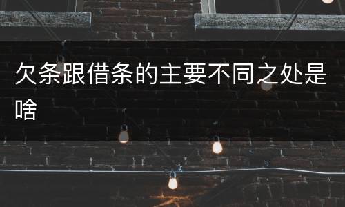 欠条跟借条的主要不同之处是啥