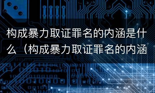 构成暴力取证罪名的内涵是什么（构成暴力取证罪名的内涵是什么意思）