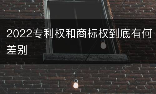 2022专利权和商标权到底有何差别
