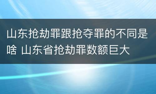 山东抢劫罪跟抢夺罪的不同是啥 山东省抢劫罪数额巨大