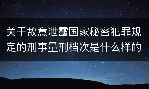 关于故意泄露国家秘密犯罪规定的刑事量刑档次是什么样的