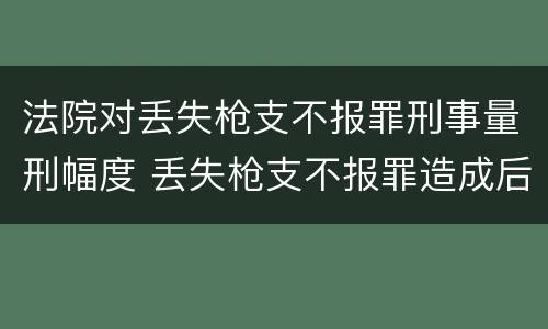 法院对丢失枪支不报罪刑事量刑幅度 丢失枪支不报罪造成后果
