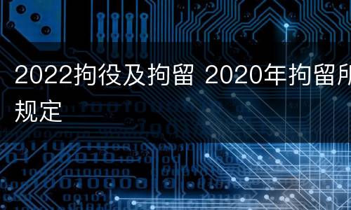 2022拘役及拘留 2020年拘留所规定