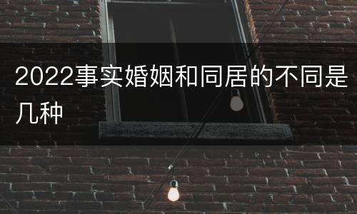 2022事实婚姻和同居的不同是几种