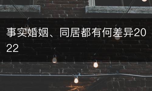 事实婚姻、同居都有何差异2022