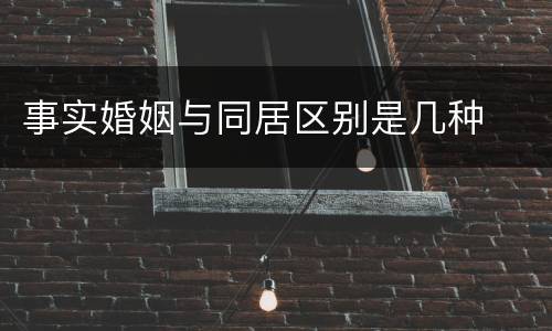 事实婚姻与同居区别是几种