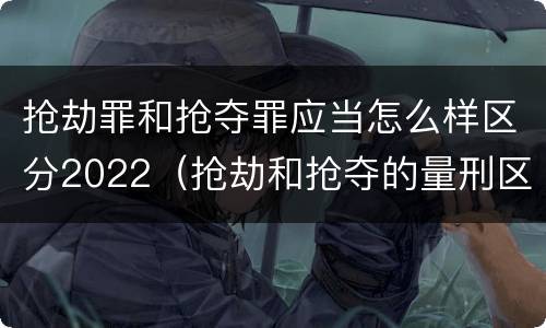 抢劫罪和抢夺罪应当怎么样区分2022（抢劫和抢夺的量刑区别）