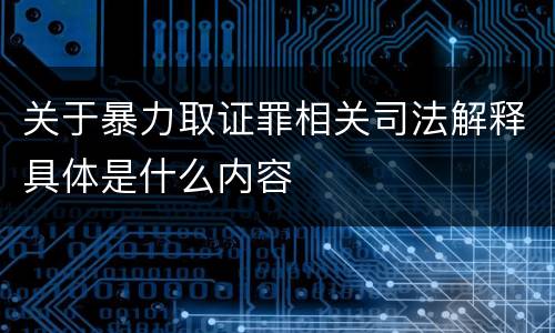 关于暴力取证罪相关司法解释具体是什么内容