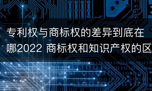 专利权与商标权的差异到底在哪2022 商标权和知识产权的区别