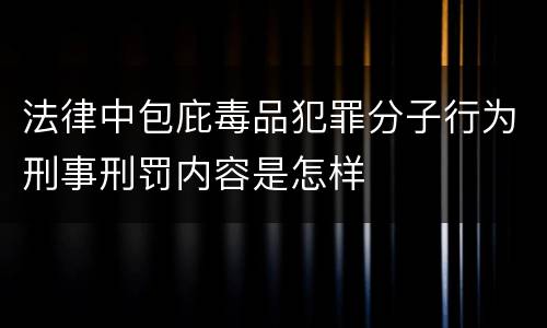 法律中包庇毒品犯罪分子行为刑事刑罚内容是怎样