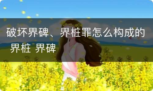 破坏界碑、界桩罪怎么构成的 界桩 界碑