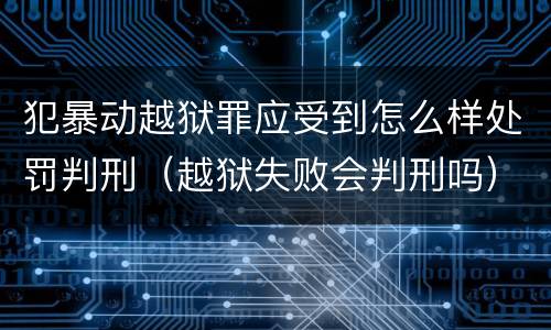 犯暴动越狱罪应受到怎么样处罚判刑（越狱失败会判刑吗）