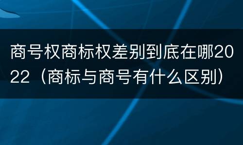 商号权商标权差别到底在哪2022（商标与商号有什么区别）