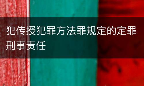 犯传授犯罪方法罪规定的定罪刑事责任