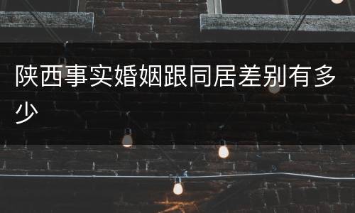 陕西事实婚姻跟同居差别有多少